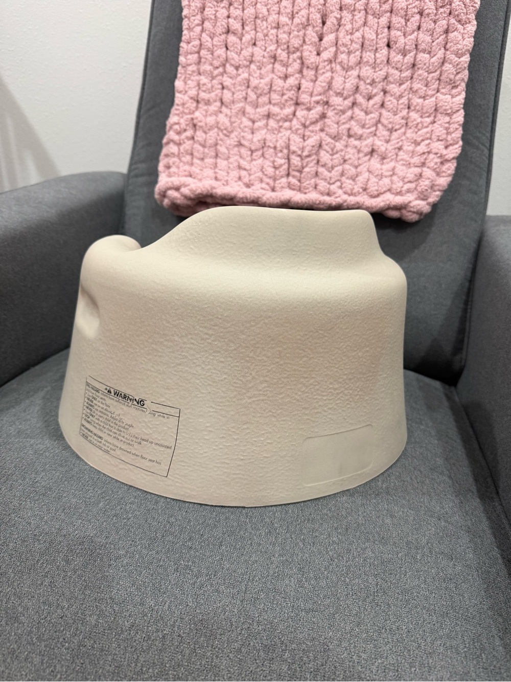 Bumbo Baby Infant Soft Foam Floor Seat with Adjustable Harness, Taupe - Picture 3 of 5